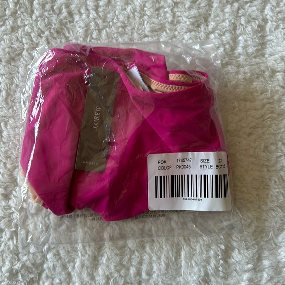 J. Crew Curved Waist Cheeky Bikini Bottom Pink/Fuschia Size 2X NWT - Picture 3 of 5